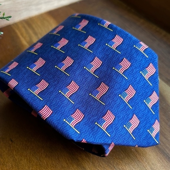 Robert Talbott American Flag Silk Tie | Made in USA - Picture 3 of 7